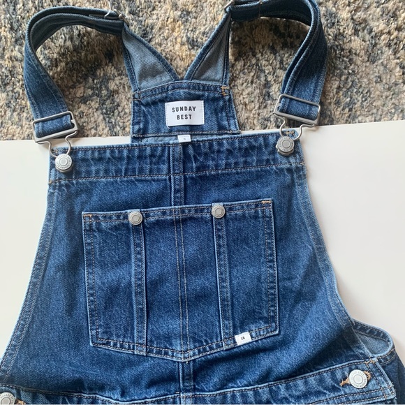 Aritzia Sunday Best Overheard Shortall in 90’s Medium Blue Size Small Like New - Picture 13 of 14